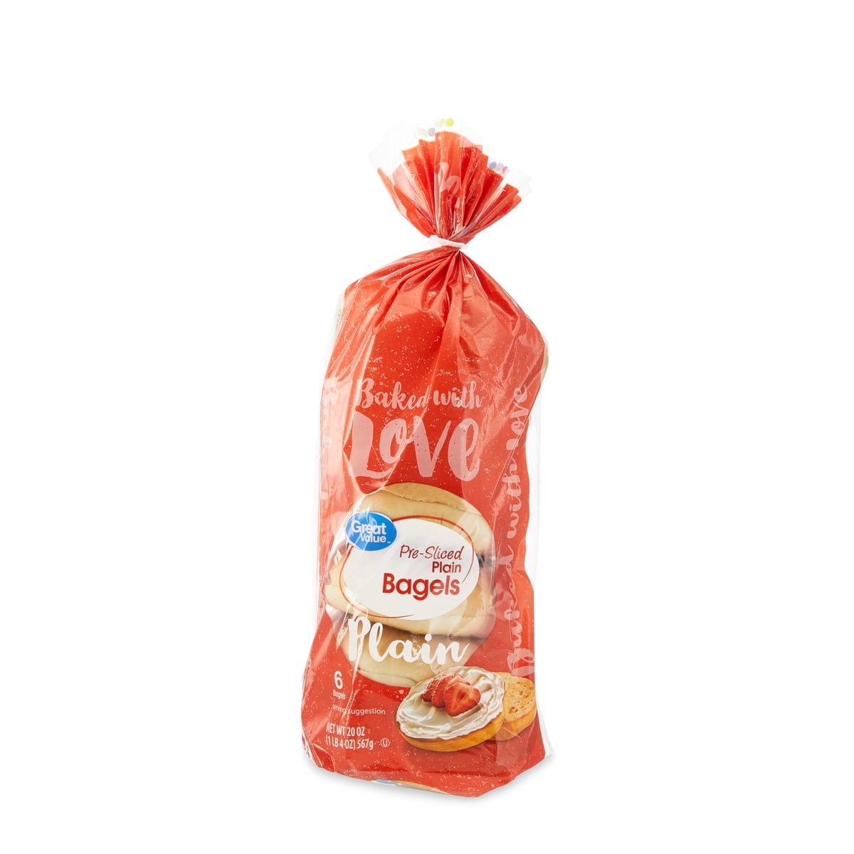 미국직구 Great Value Pre-Sliced 567g / Great Value Pre-Sliced Plain Bagels, Rte, 567g, 6 Count x2 Bundle 1