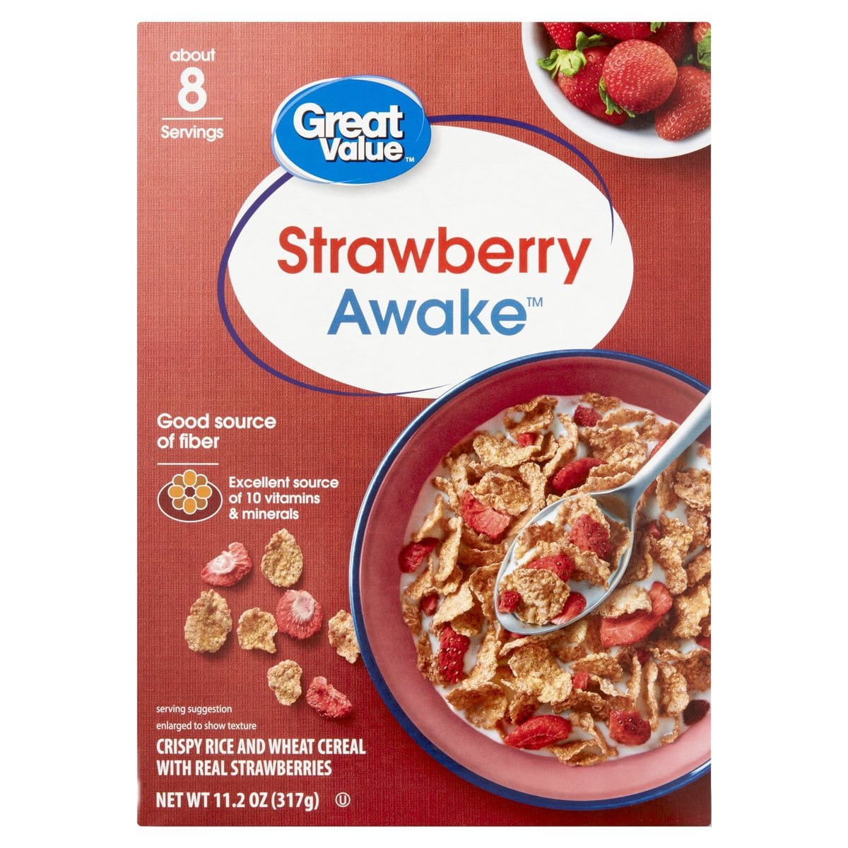 미국직구 Great Value Strawberry 318g 2팩 / Great Value Strawberry Awake Breakfast Cereal, 318g, 2 Pack Bu 1