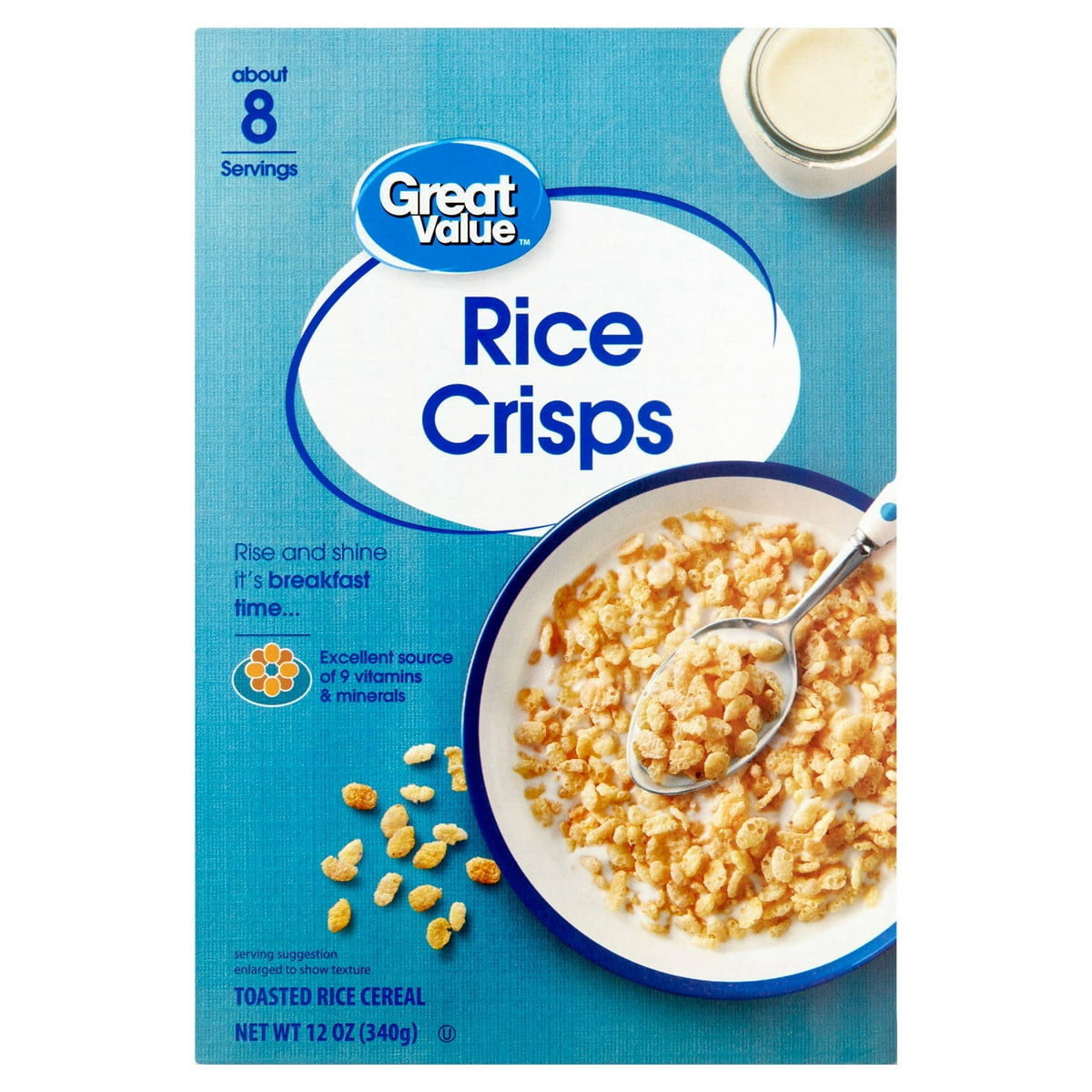 미국직구 Great Value Toasted 340g 2팩 / Great Value Toasted Rice Crisps Breakfast Cereal, 340g, 2 Pack Bu 1
