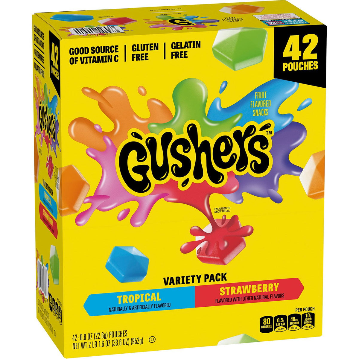 미국직구 Gushers Strawberry & 23g / Gushers Strawberry & Tropical Variety Pack Snacks, 23g, 42 pk. 1