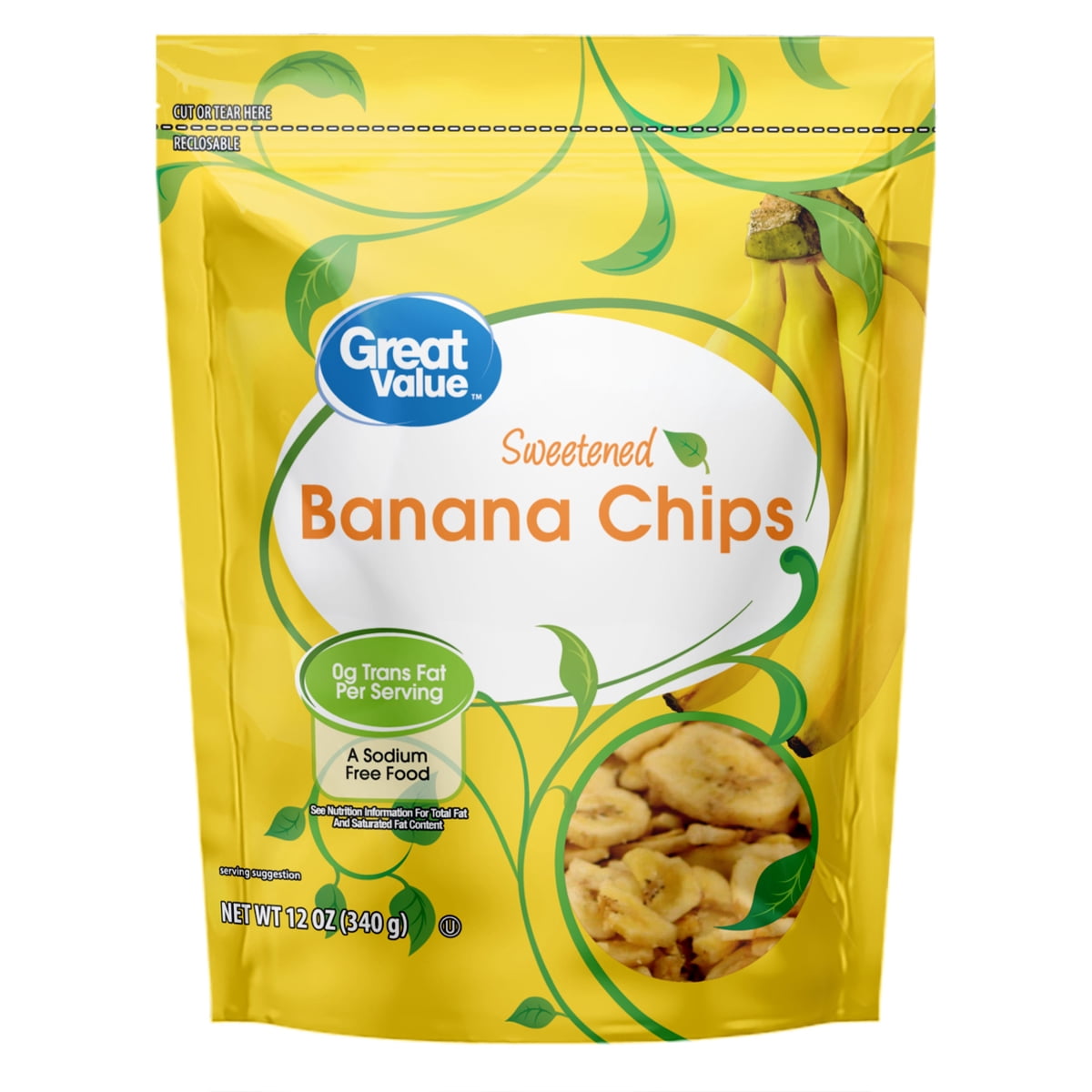 미국직구 GV 340g 2팩 / GV 8/340g Banana Chips, Prop 65, 2 Pack Bundle 1