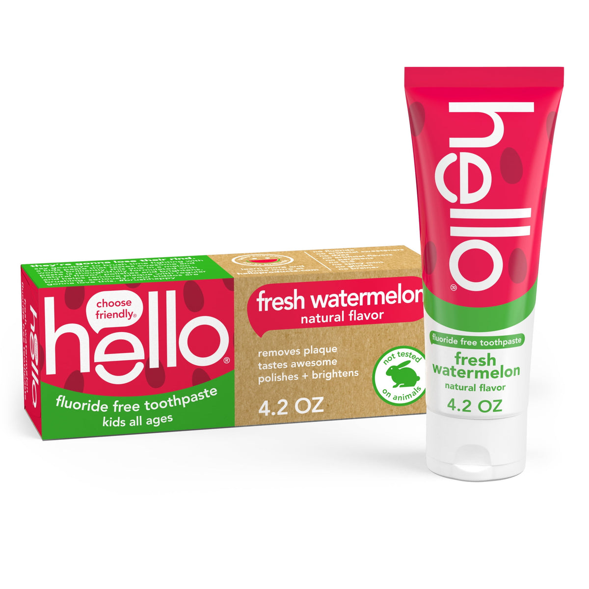 미국직구 hello Fresh Watermelon 119g / hello Fresh Watermelon Fluoride Free Kids Toothpaste, 119g Tube 1