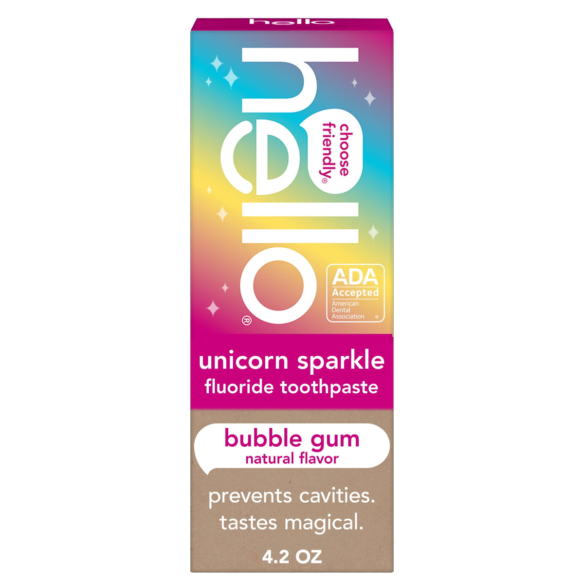 미국직구 hello Unicorn Sparkle 119g / hello Unicorn Sparkle Kids Toothpaste with Fluoride, Bubble Gum To 1
