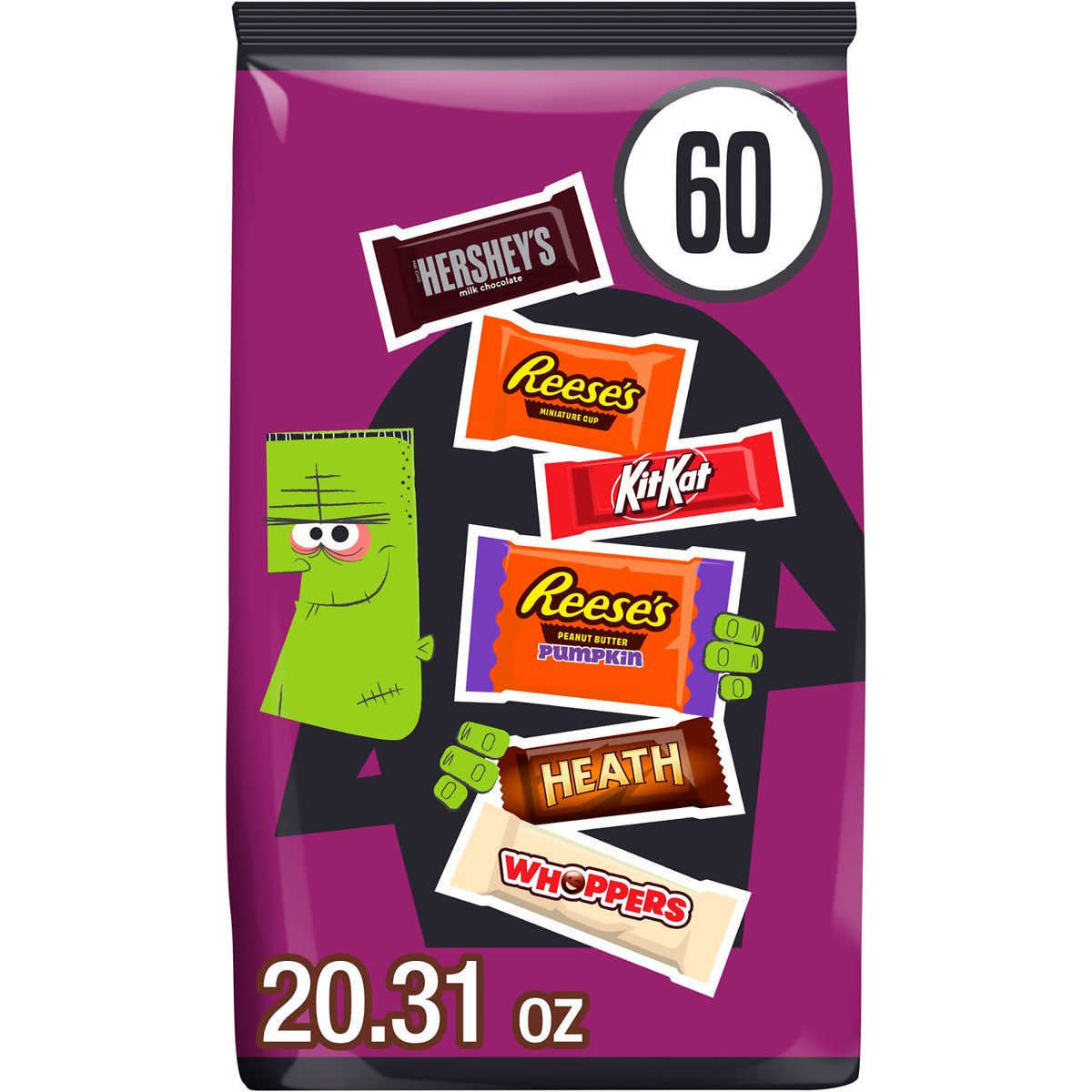 미국직구 Hershey 캔디 576g / Hershey Assorted Halloween Candy Variety Bag, 576g (60 Pieces) 1