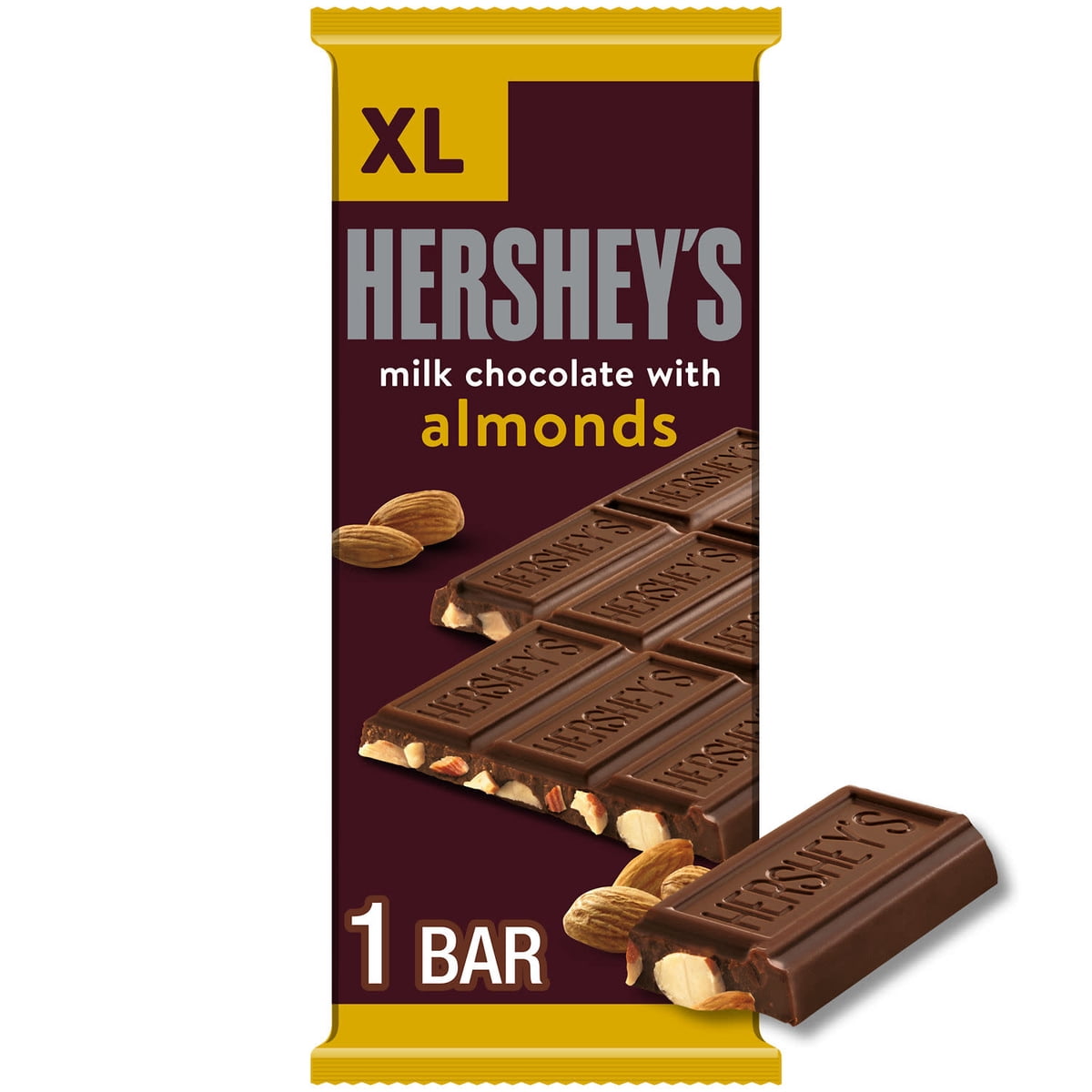 미국직구 Hershey's 초콜릿 120g 2팩 / Hershey's Milk Chocolate with Almonds XL Candy, Bar 120g, 16 Pieces, 2 1