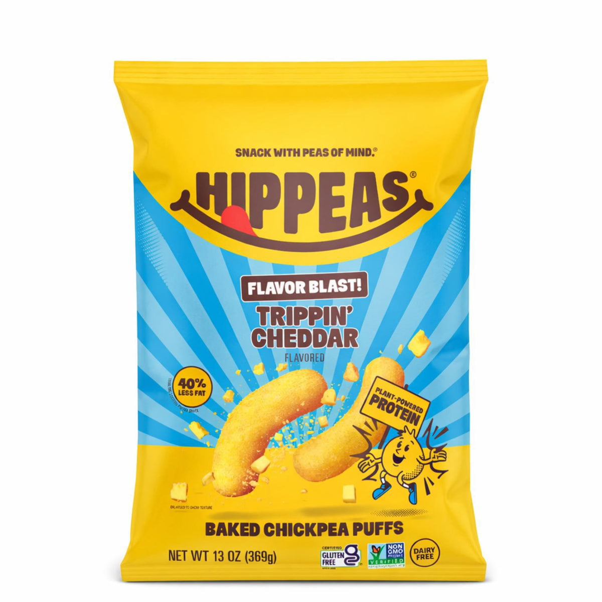 미국직구 Hippeas Flavor Blast 369g / Hippeas Flavor Blast! Trippin' Cheddar Baked Chickpea Puffs, 369g 1