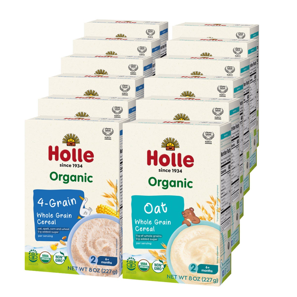 미국직구 Holle 227g / Holle Organic Whole Grain Cereal Bundle, Oat & 4-Grain Variety Pack, 1 1
