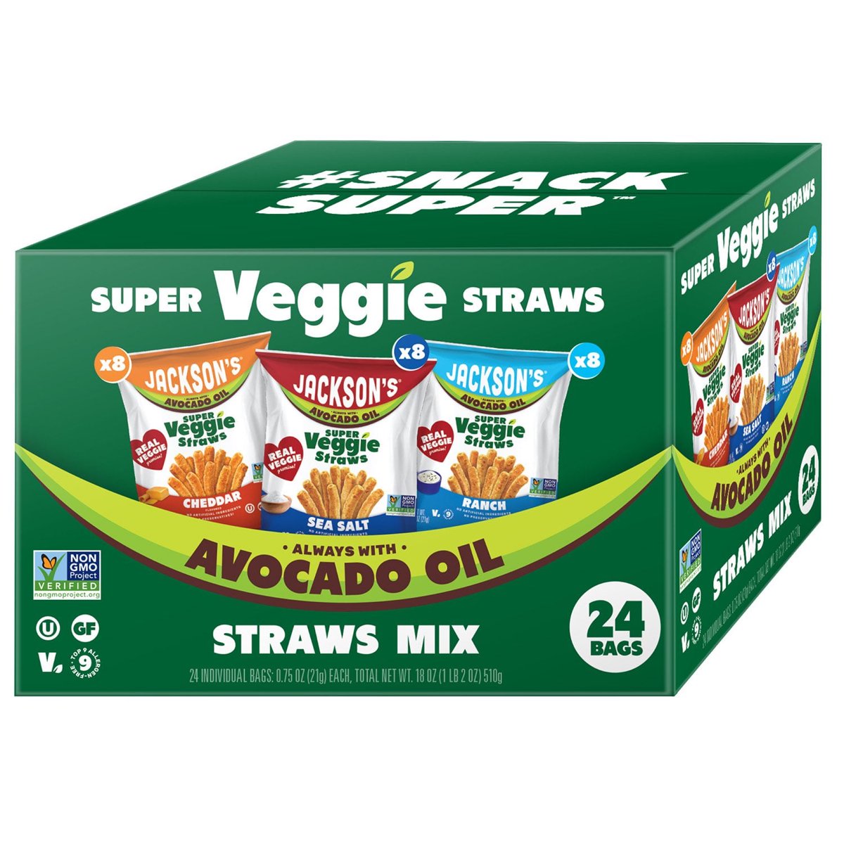 미국직구 Jackson's Super Veggie 21g / Jackson's Super Veggie Straws Variety Pack, 21g, 24 pk 1