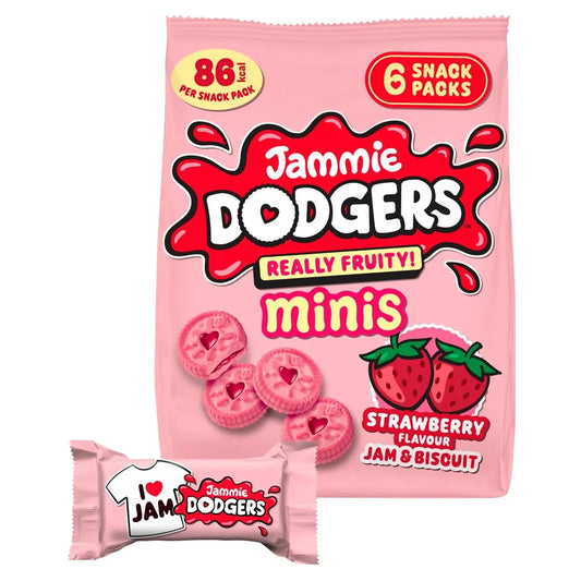미국직구 Jammie Dodgers Minis 과자 20g / Jammie Dodgers Minis Really Fruity Strawberry Flavour Biscuits -  1
