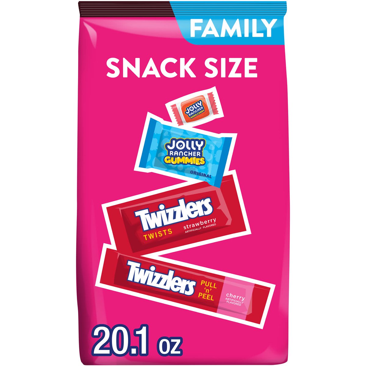 미국직구 JOLLY RANCHER and 캔디 570g / JOLLY RANCHER and TWIZZLERS Assorted Flavored Snack Size, Candy Fam 1