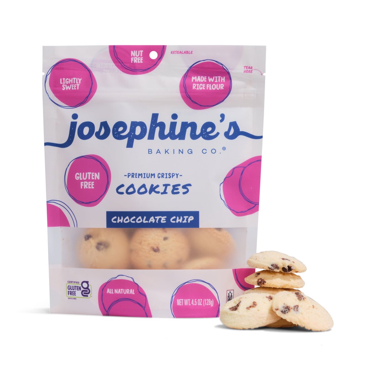 미국직구 Josephines 초콜릿 128g / Josephines Premium Chocolate Chip Crispy Cookies, Gluten-Free, 128g 1