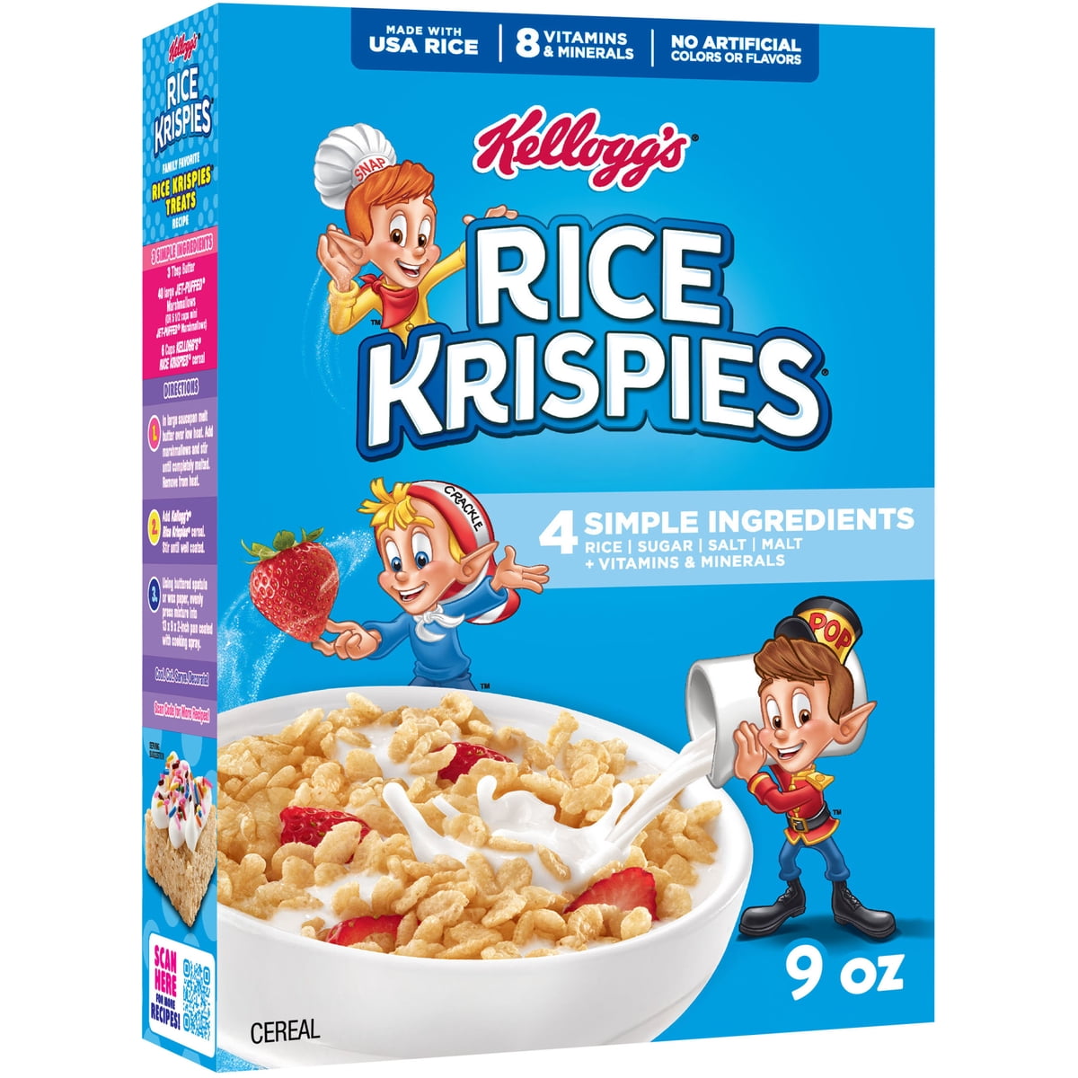 미국직구 Kellogg's Rice Krispies 비타민 255g 2팩 / Kellogg's Rice Krispies Original Breakfast Cereal, 8 Vita 1