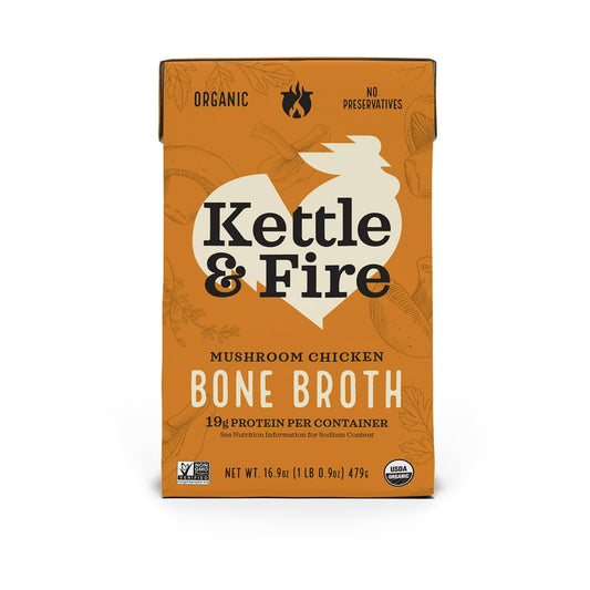 미국직구 Kettle & Fire 479g / Kettle & Fire Mushroom Chicken Bone Broth, Shelf-Stable, 479g 1