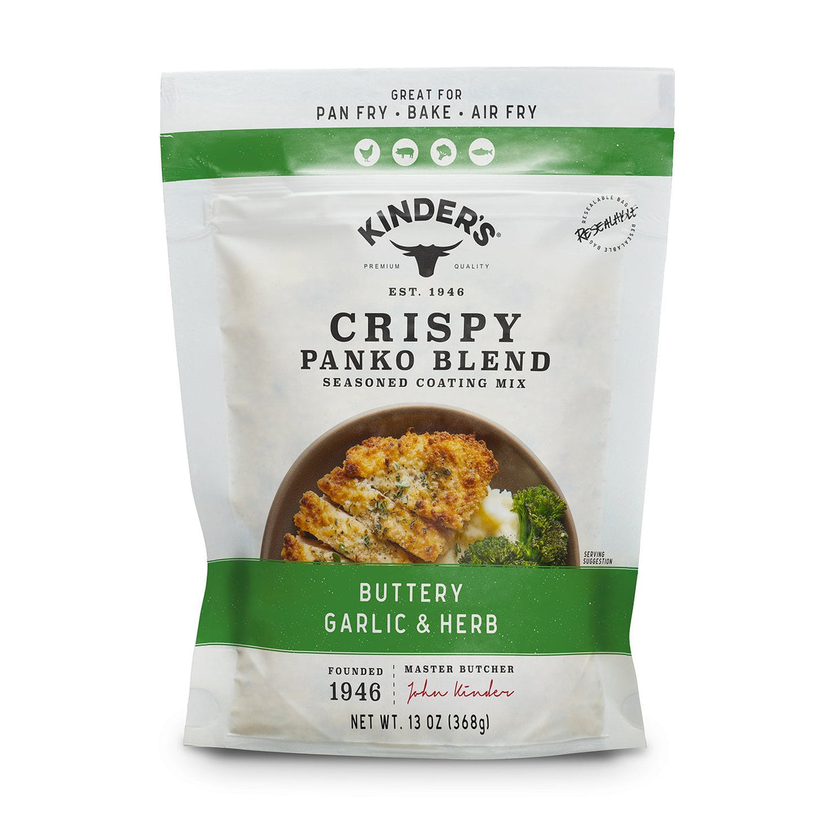 미국직구 Kinder s Crispy 369g / Kinder’s Crispy Panko Blend Seasoned Coating Mix, Buttery Garlic & Her 1