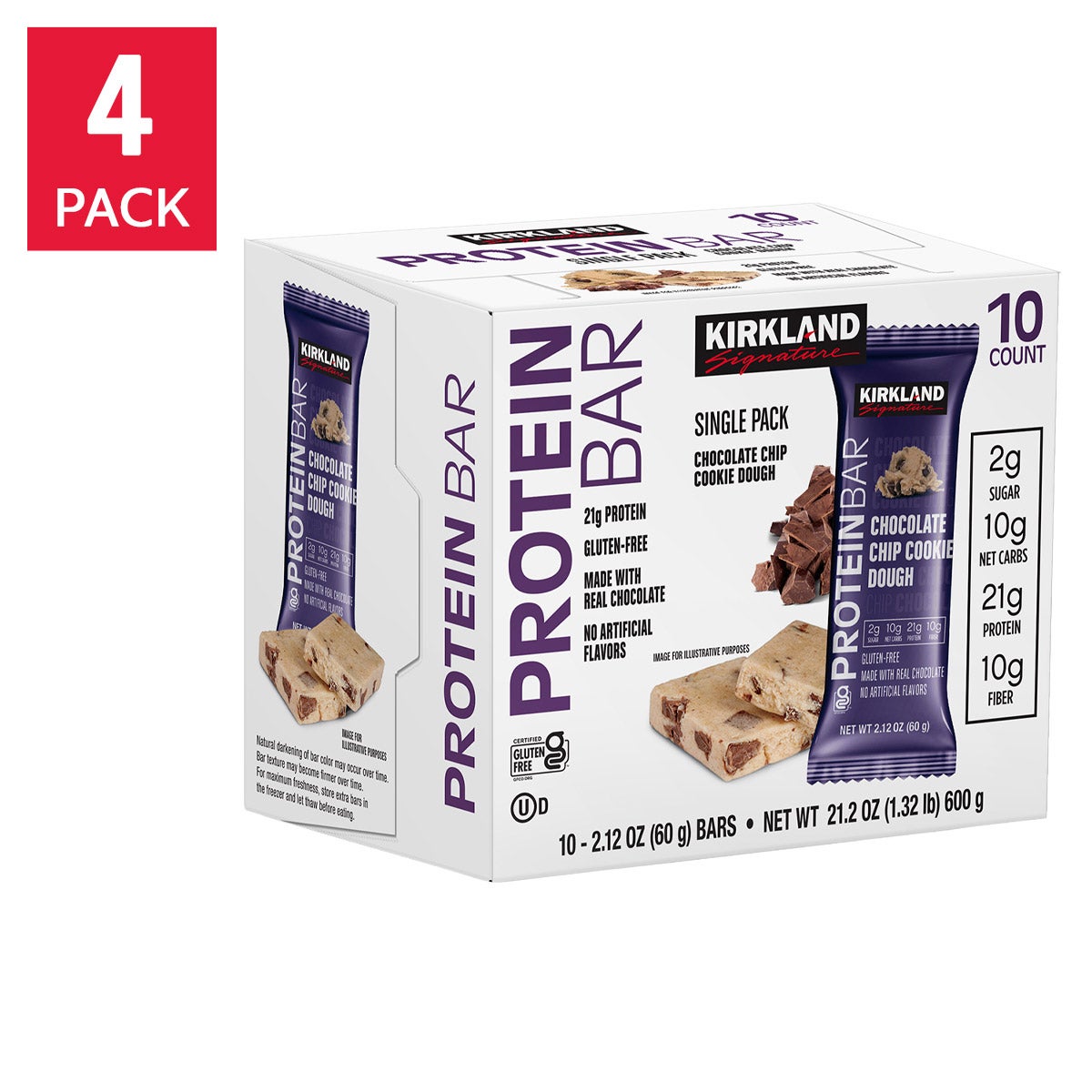 미국직구 커클랜드 초콜릿 60g 4팩 / Kirkland Signature Protein Bars, Chocolate Chip Cookie Dough, 60g Bars 1