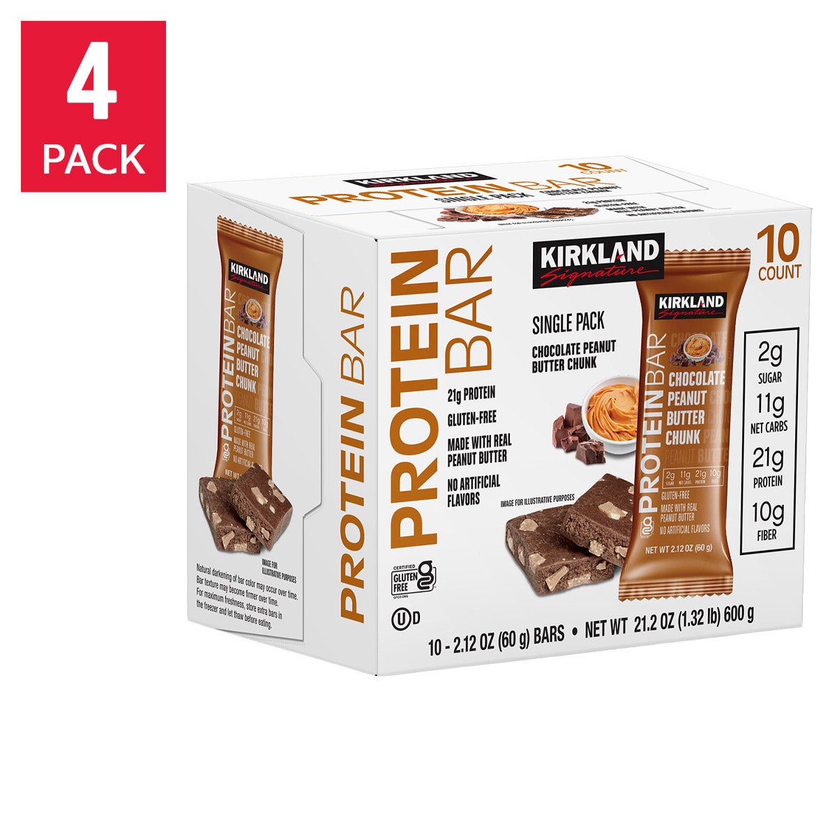 미국직구 커클랜드 초콜릿 60g 4팩 / Kirkland Signature Protein Bars, Chocolate Peanut Butter Chunk, 60g Ba 1