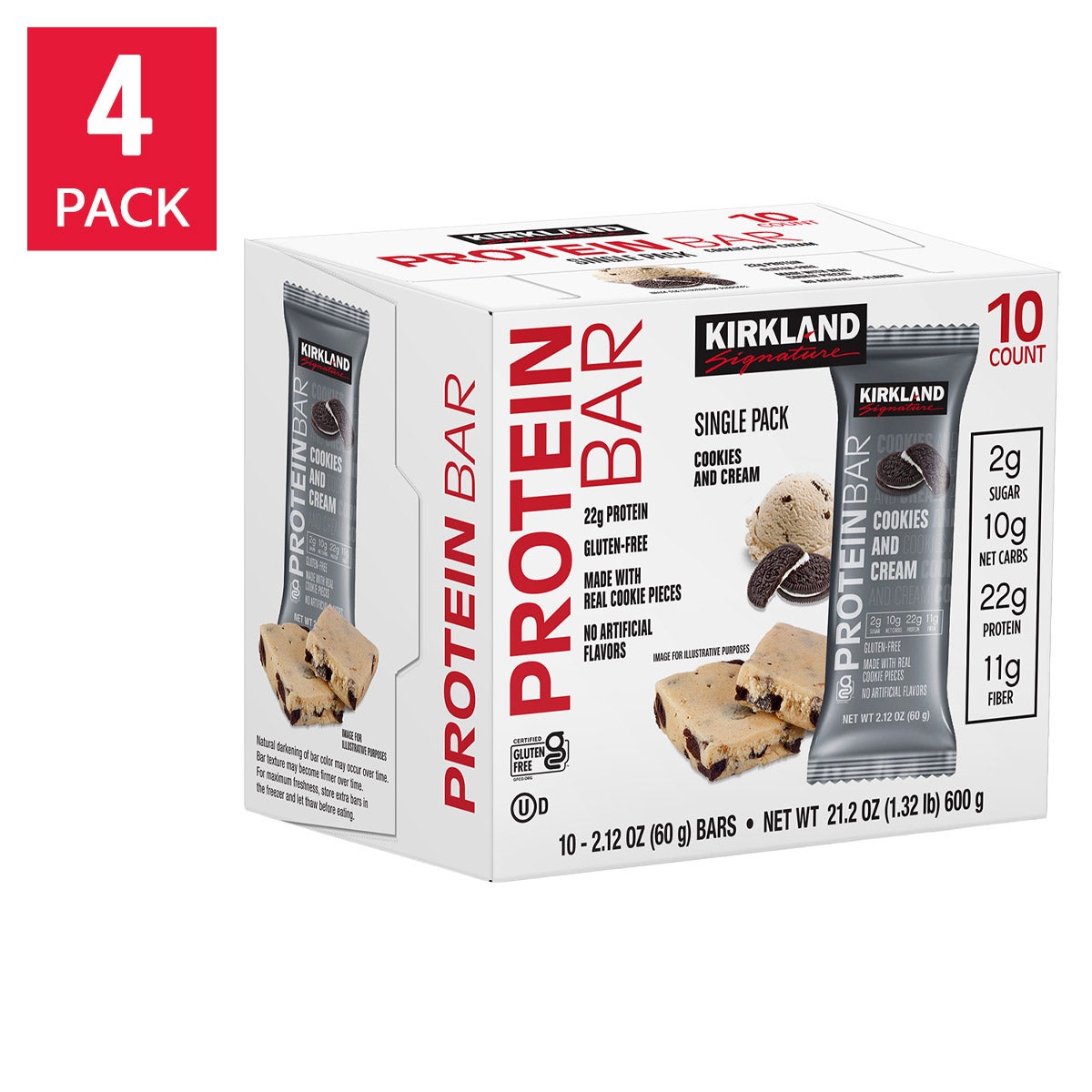 미국직구 커클랜드 과자 60g 4팩 / Kirkland Signature Protein Bars, Cookies and Cream, 60g Bars, 40-Count 1