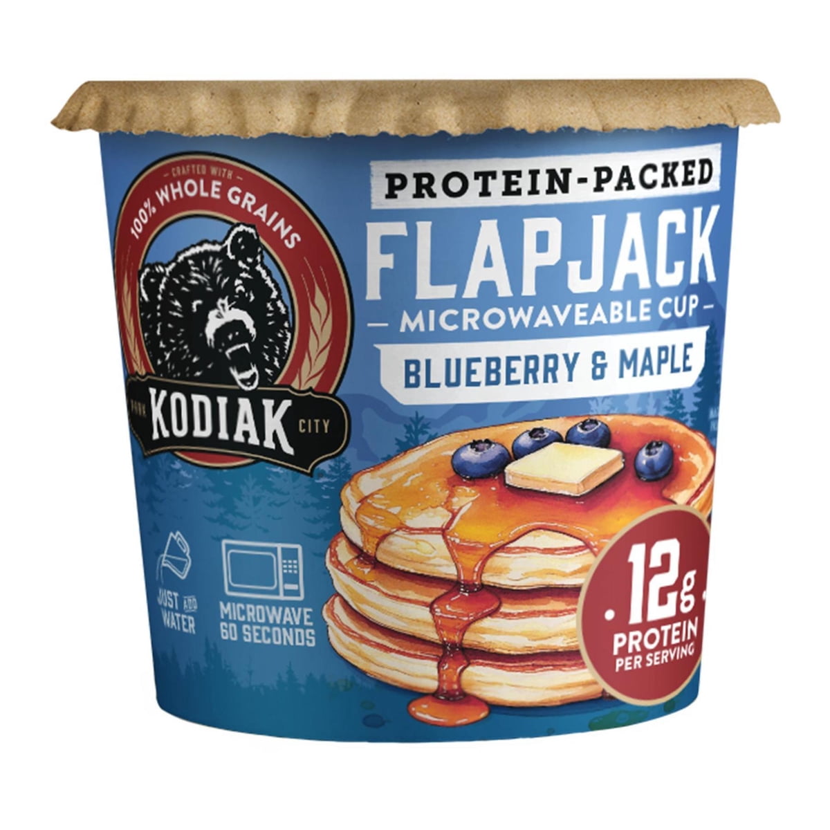 미국직구 Kodiak Protein-Packed Blueberry 63g 2팩 / Kodiak Protein-Packed Blueberry and Maple Pancake Cup, 1