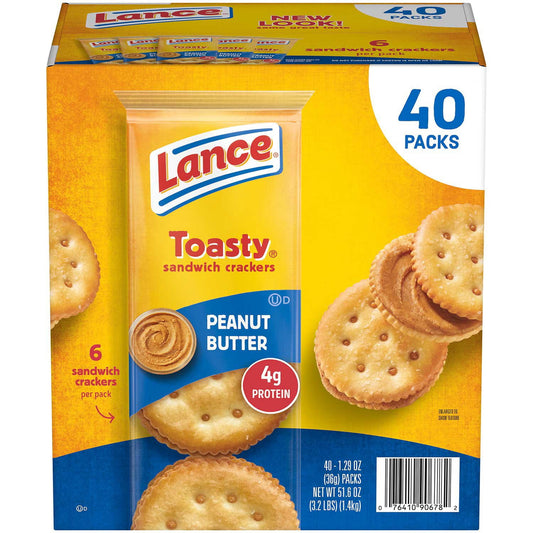 미국직구 Lance Toasty Peanut 견과 37g / Lance Toasty Peanut Butter Sandwich Crackers, 37g, 40 pk. 1