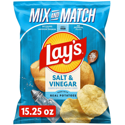 미국직구 Lay's Salt & 432g / Lay's Salt & Vinegar Flavored Potato Chips, 432g 1