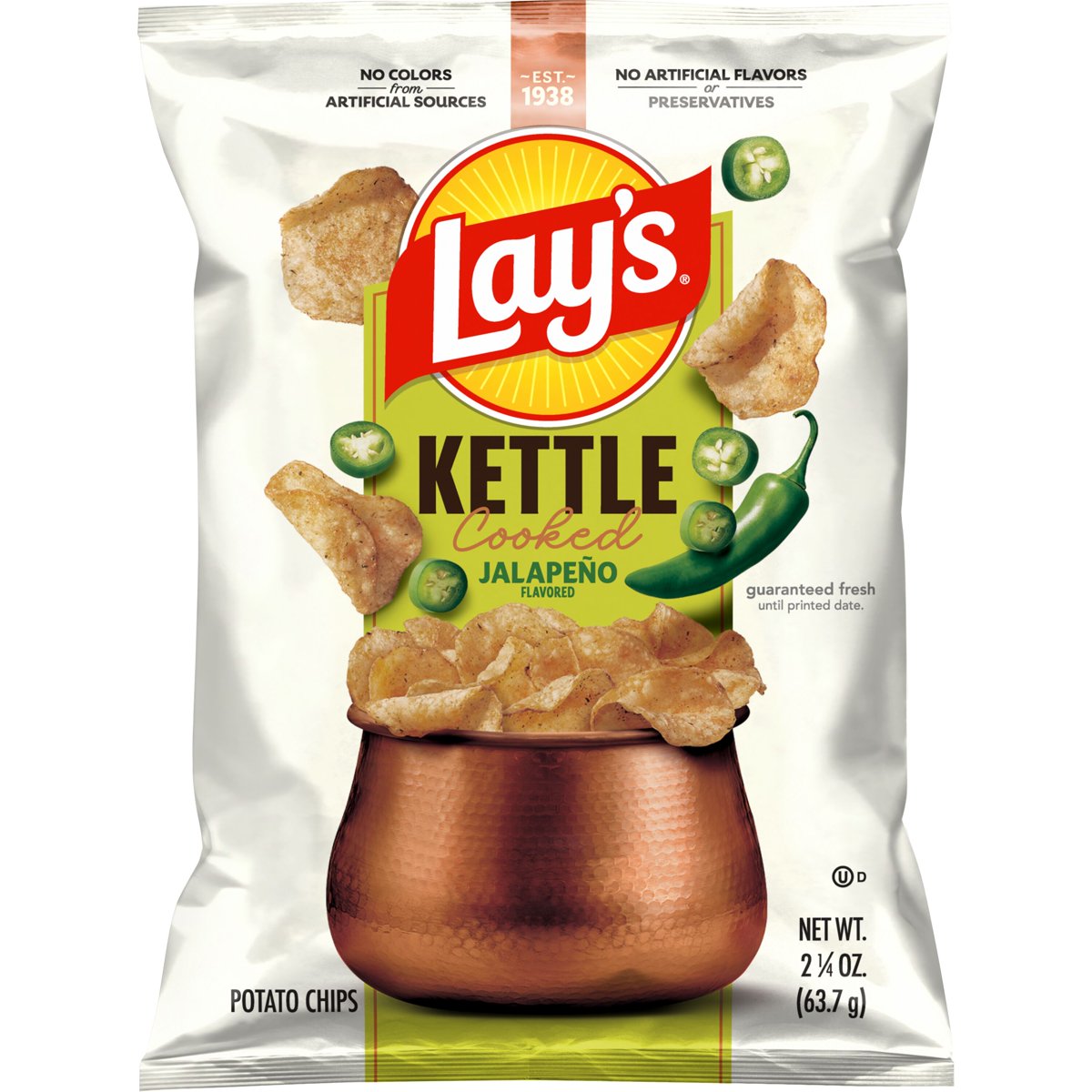 미국직구 Lays Jalapeno Kettle 64g / Lays Jalapeno Kettle Cooked Potato Chips Bag, 64g 1