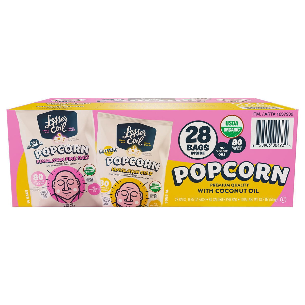 미국직구 Lesser Evil 18g / Lesser Evil Premium Popcorn Variety Pack, 18g, 28 pk. 1