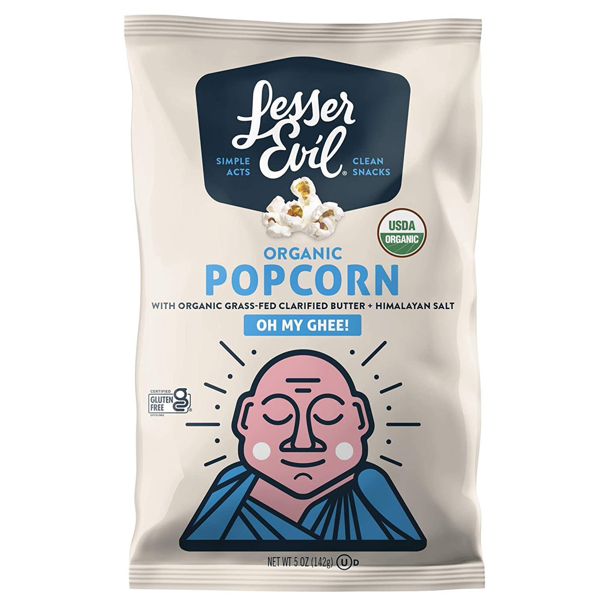 미국직구 LesserEvil Buddha Bowl 142g 2팩 / LesserEvil Buddha Bowl Organic Popcorn Gluten Free Oh My Ghee  1