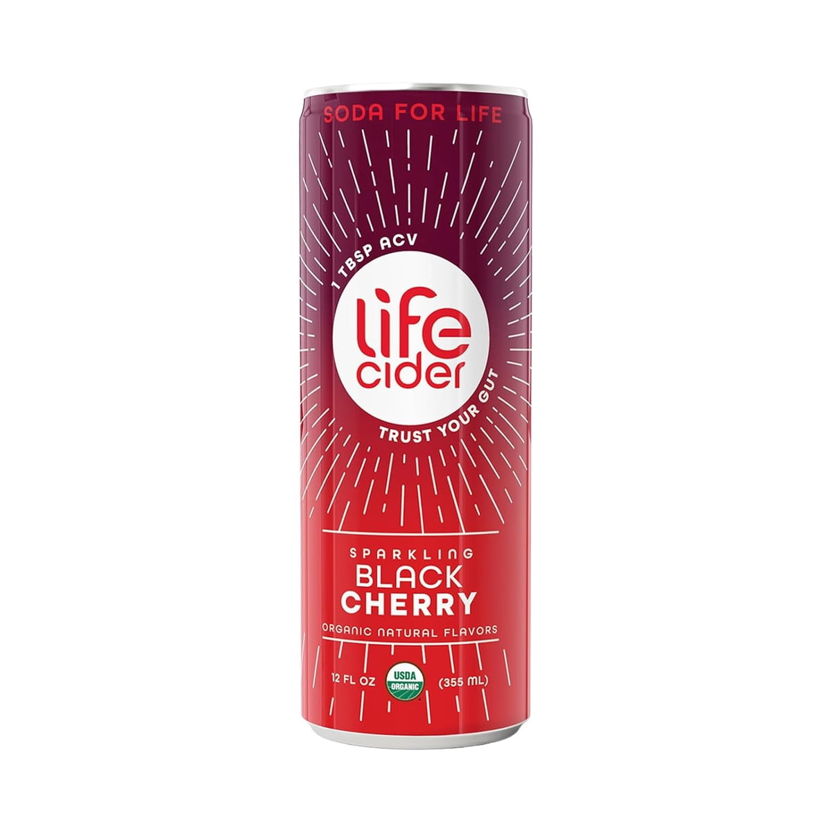 미국직구 Life Cider Sparkling 355ml 2팩 / Life Cider Sparkling Apple Cider Vinegar Healthy Soda, Black Ch 1