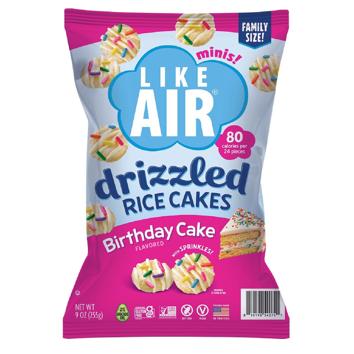 미국직구 Like Air Drizzled 255g / Like Air Drizzled Rice Cakes, Birthday Cake, 255g 1