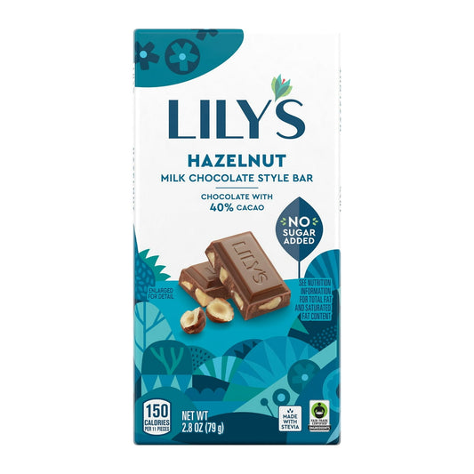 미국직구 Lily's Hazelnut 초콜릿 79g 2팩 / Lily's Hazelnut Milk Chocolate Style No Sugar Added, Gluten Free S 1