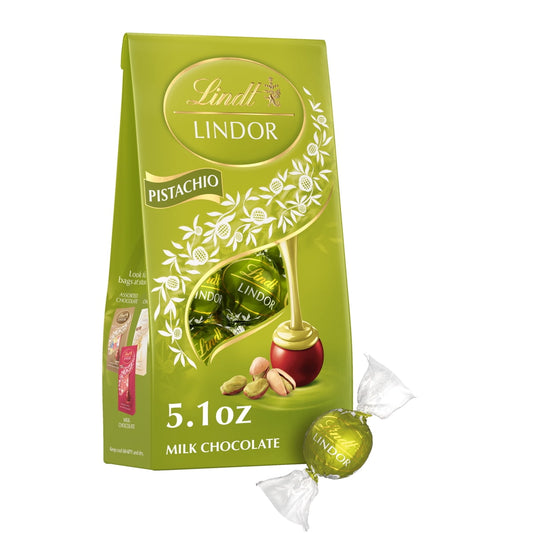 미국직구 Lindt LINDOR Pistachio 초콜릿 145g / Lindt LINDOR Pistachio Milk Chocolate Candy Truffles, 145g Ba 1