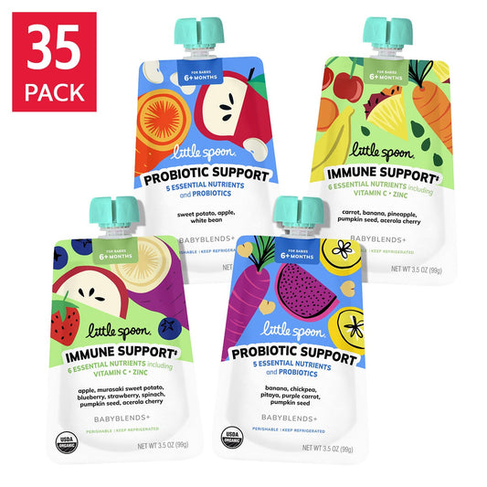 미국직구 Little Spoon Baby 99g 35팩 / Little Spoon Baby Organic Babyblends+ Functional Pouches, Variety 3 1
