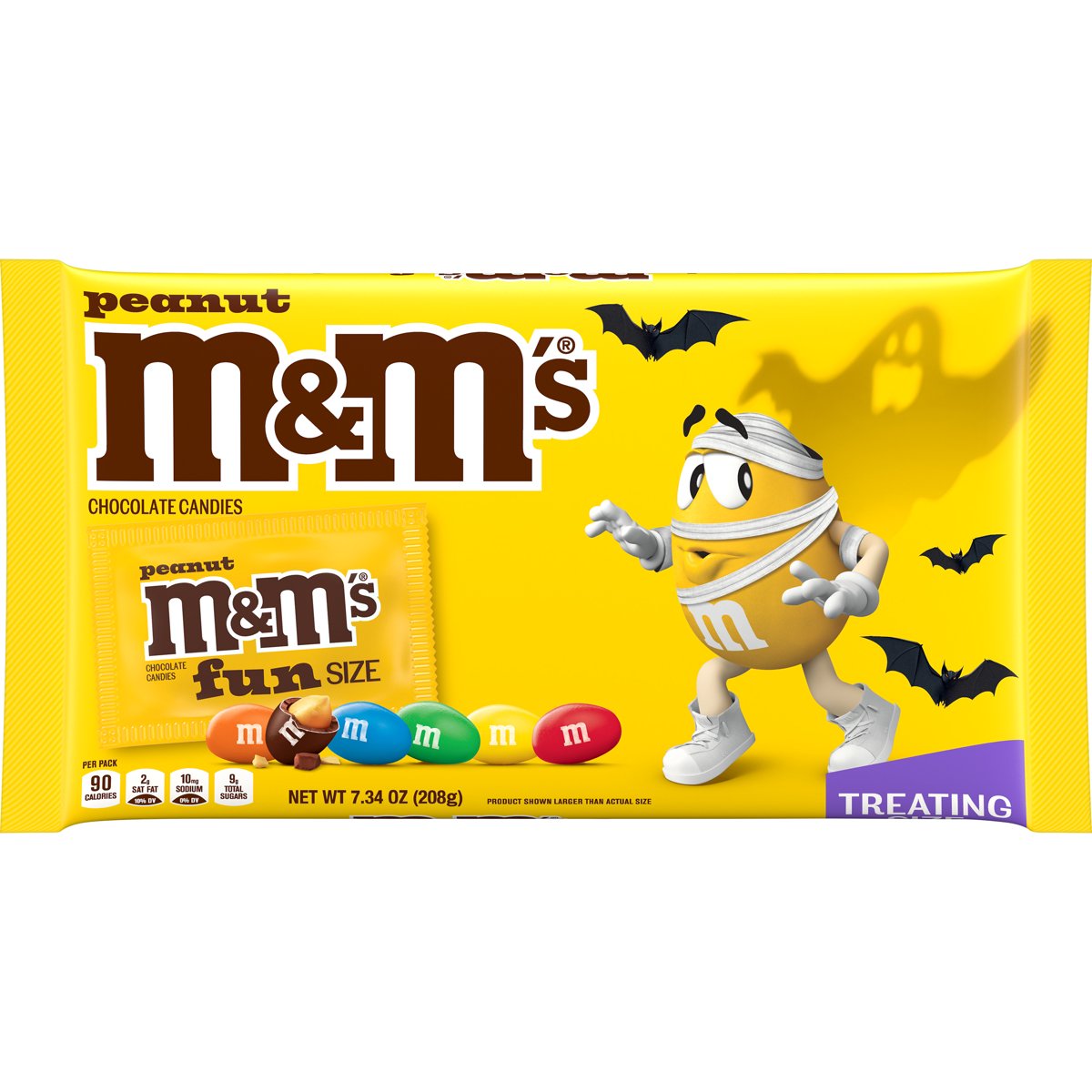 미국직구 M&M's Fun Size 초콜릿 208g 2팩 / M&M's Fun Size Peanut Milk Chocolate Halloween Candy - 208g Bag, 2 1