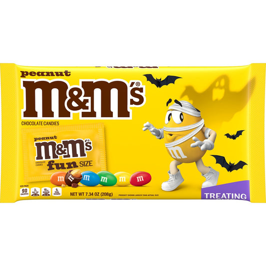 미국직구 M&M's Fun Size 초콜릿 208g 2팩 / M&M's Fun Size Peanut Milk Chocolate Halloween Candy - 208g Bag, 2 1