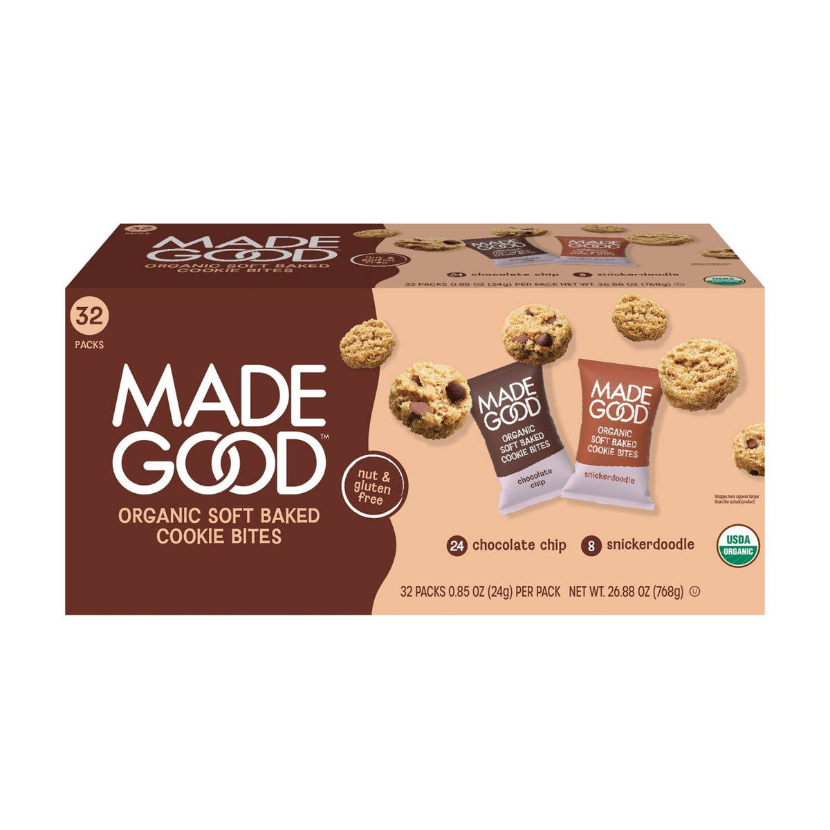 미국직구 MadeGood Soft Baked 과자 24g / MadeGood Soft Baked Cookie Bites Variety Pack, 24g, 32 pk. 1