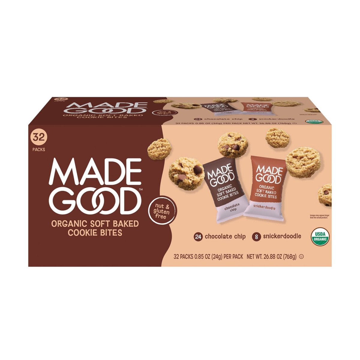 미국직구 MadeGood Soft Baked 과자 24g / MadeGood Soft Baked Cookie Bites Variety Pack, 24g, 32 pk. 1