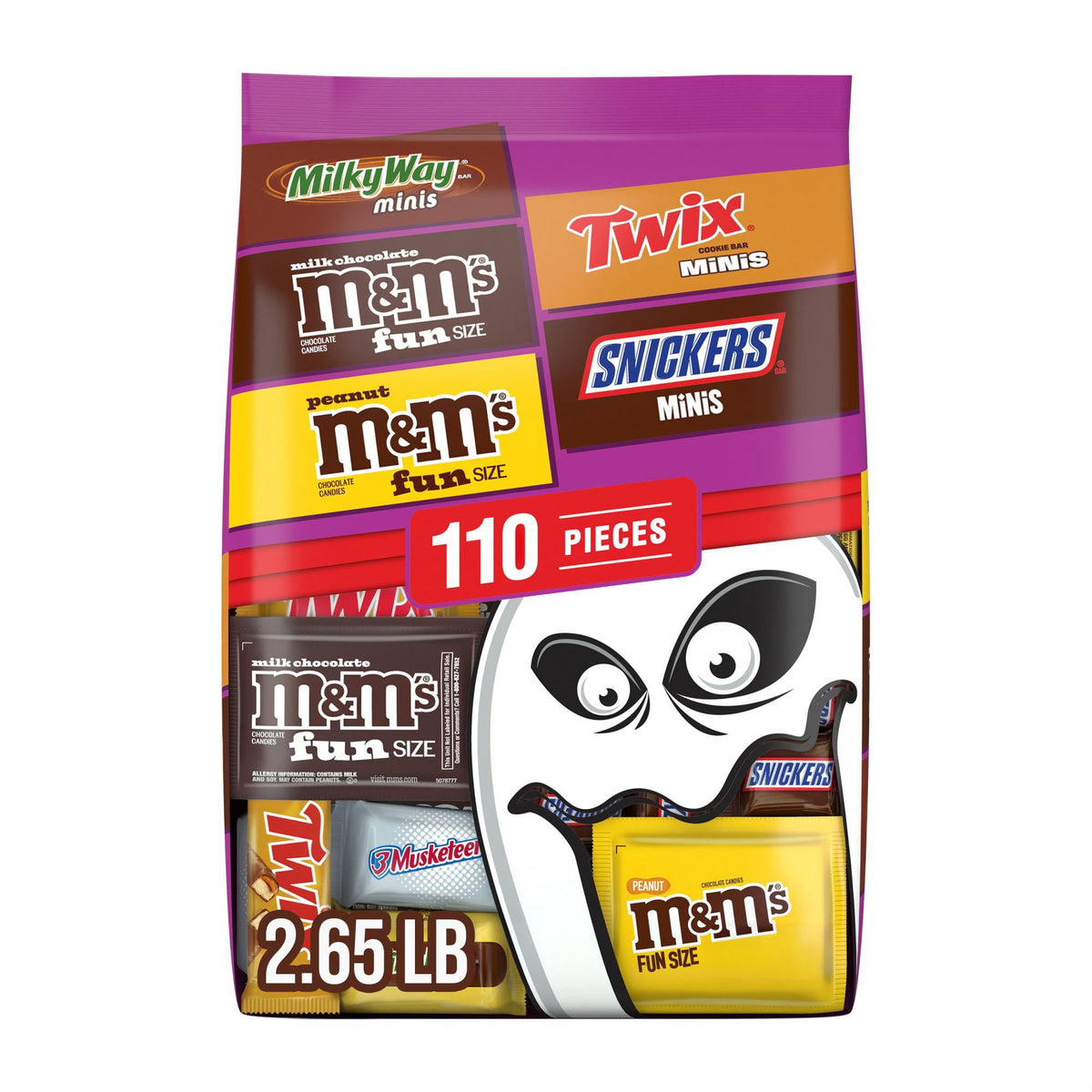 미국직구 Mars Halloween 초콜릿 1.2kg / Mars Halloween Variety Pack Mini & Fun Size Chocolate Candy, 1.2kg,1 1