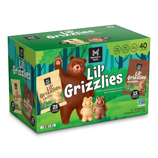 미국직구 멤버스마크 초콜릿 28g / Member's Mark Lil' Grizzlies Bear-Shaped Cookies Variety Pack, Chocola 1
