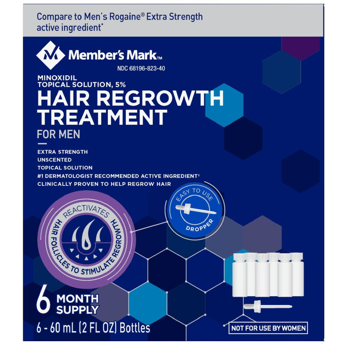 미국직구 멤버스마크 59ml 6팩 / Member's Mark Minoxidil 5%, Hair Regrowth Treatment for Men, 59ml, 6 c 1
