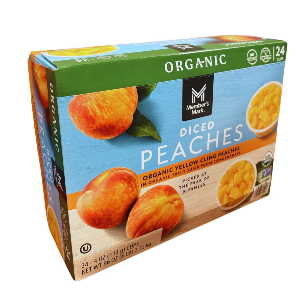 미국직구 멤버스마크 113g / Member's Mark Organic Diced Peach Bowls, 113g, 24 pk. 1