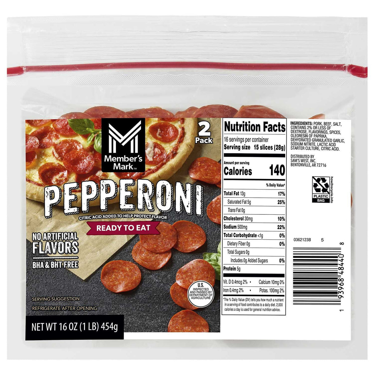 미국직구 멤버스마크 454g / Member's Mark Sliced Pepperoni 454g, 2 pk. 1