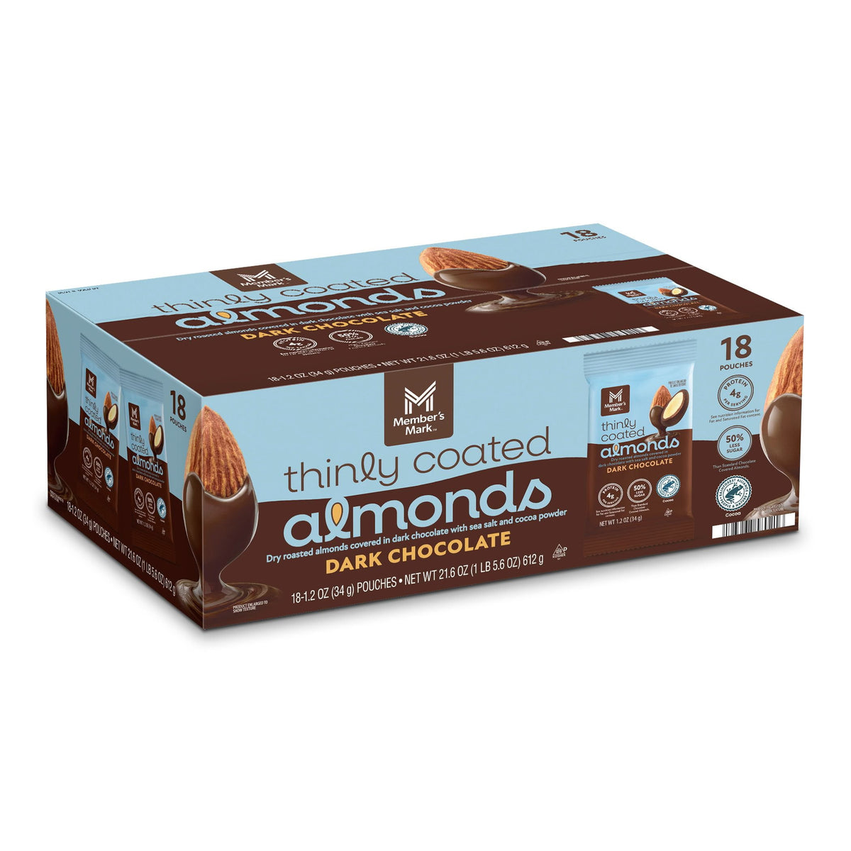 미국직구 멤버스마크 초콜릿 34g / Member's Mark Thinly Coated Dark Chocolate Almonds, 34g 18 pk. 1