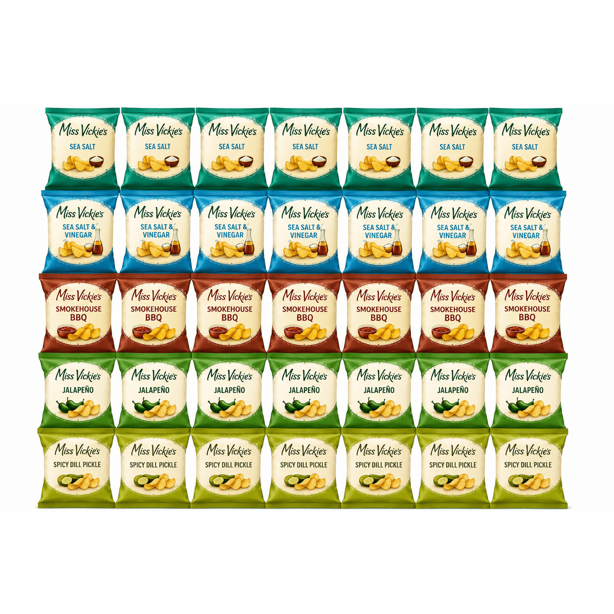 미국직구 Miss Vickies Kettle 39g 30팩 / Miss Vickies Kettle Cooked Potato Chips Variety Pack, 39g Bags, P 1
