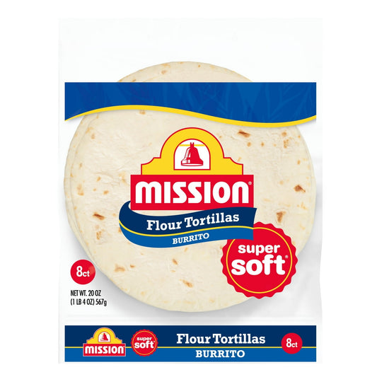 미국직구 Mission Super Soft / Mission Super Soft Flour Tortillas, Burrito Size, 8 Count x2 Bundle 1