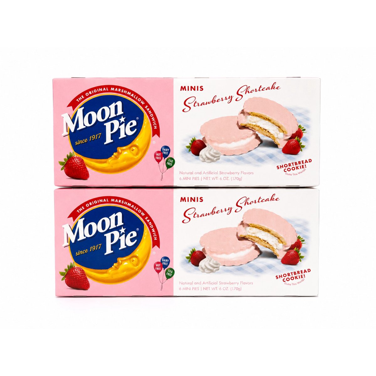 미국직구 MoonPie Minis Strawberry 과자 170g 2팩 / MoonPie Minis Strawberry Shortcake Marshmallow Sandwich C 1