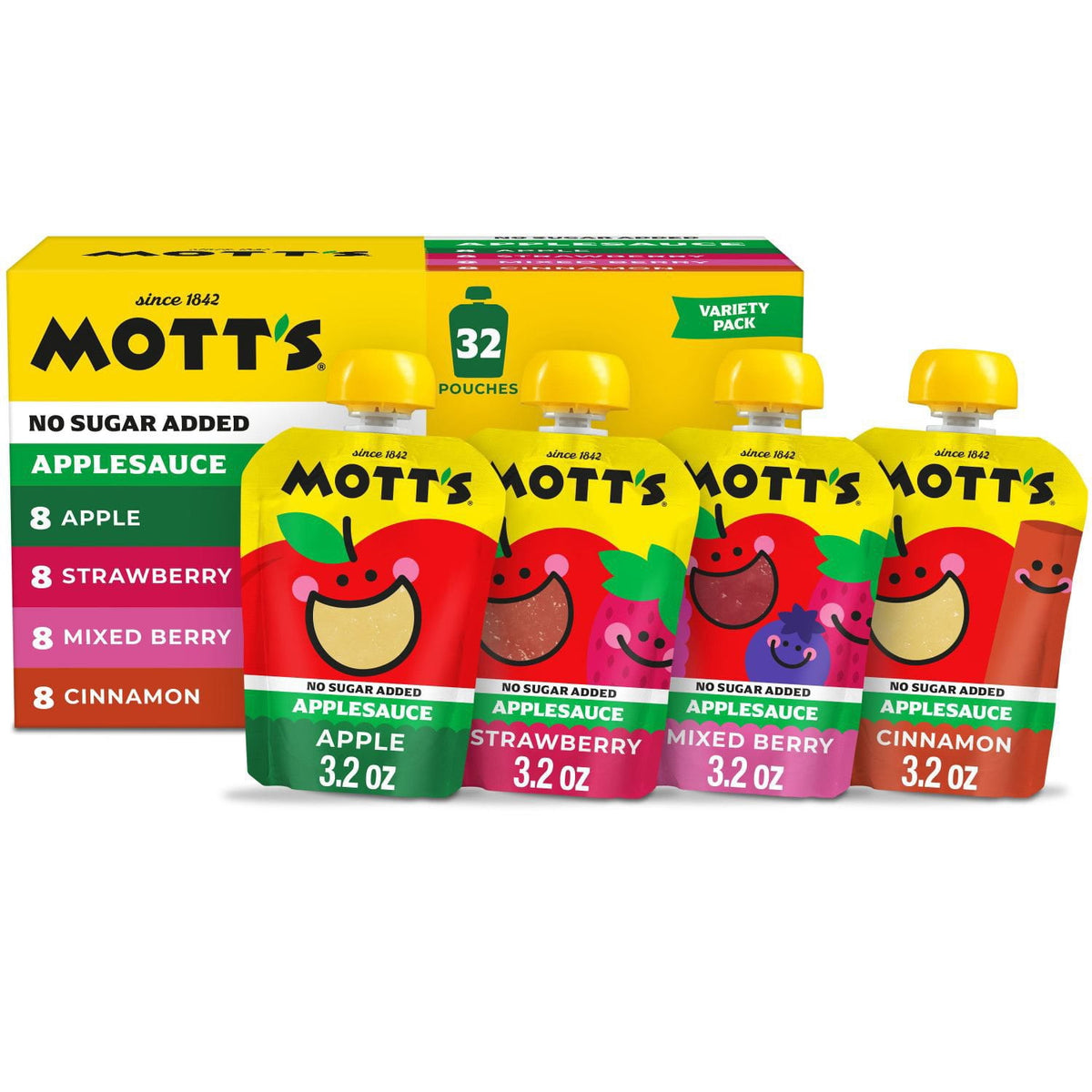미국직구 Mott's No Sugar 91g 32팩 / Mott's No Sugar Added Applesauce Variety Pack, 91g, 32 ct. 1