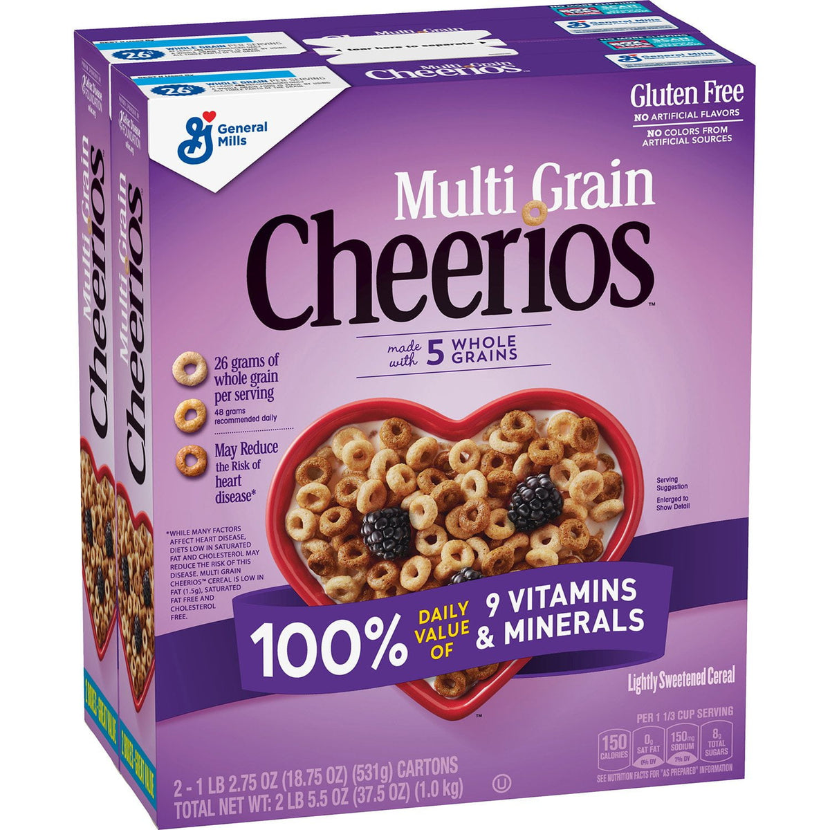 미국직구 Multi-Grain Cheerios Gluten-Free 1.1kg / Multi-Grain Cheerios Gluten-Free Breakfast Cereal, 1.1 1