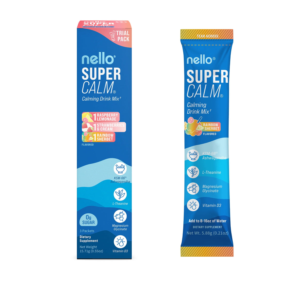 미국직구 Nello Supercalm Calming 14g / Nello Supercalm Calming Flavored Drink Mix Packets, Variety Pack, 1