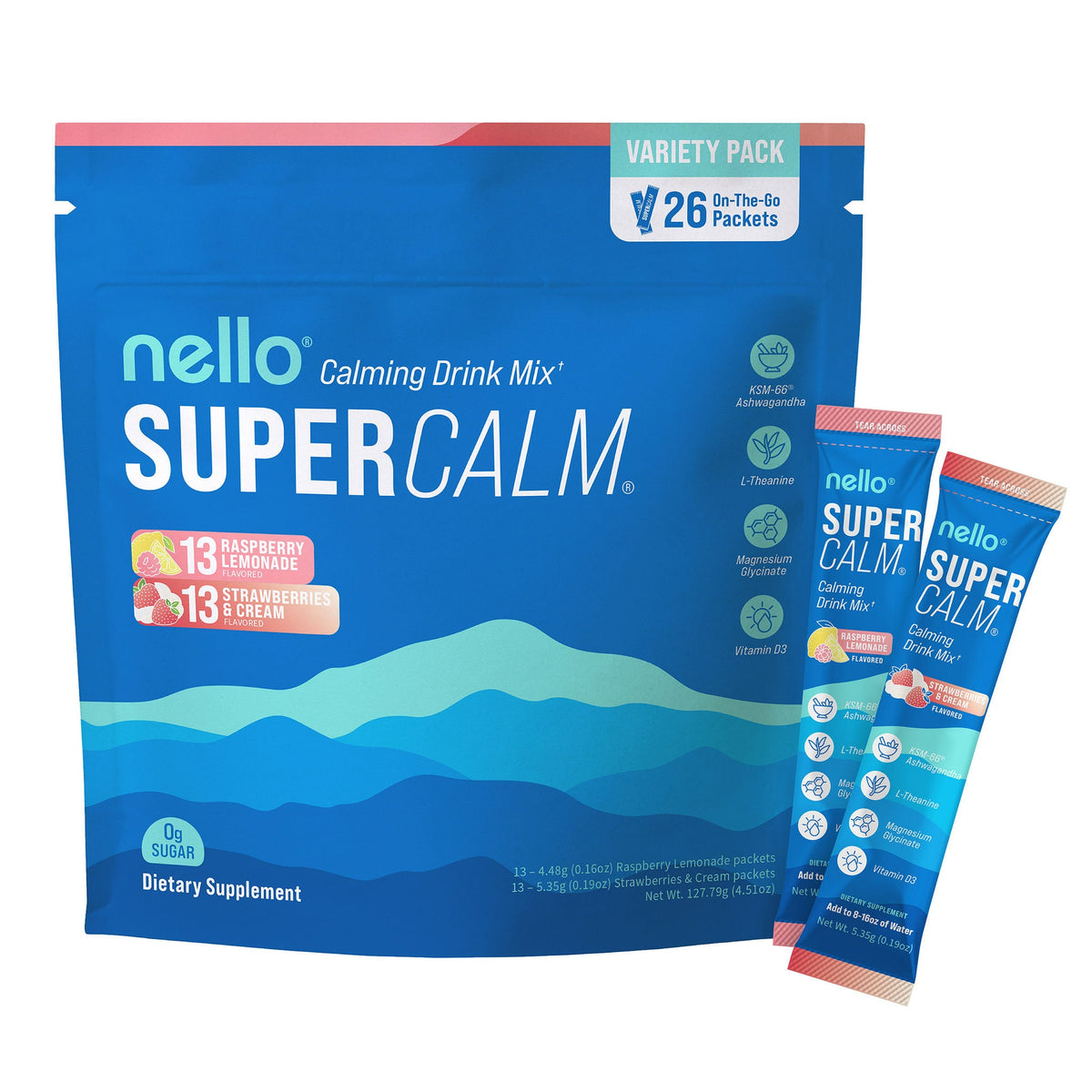 미국직구 Nello Supercalm Drink / Nello Supercalm Drink Mix, Variety Pack, 26-ct 1