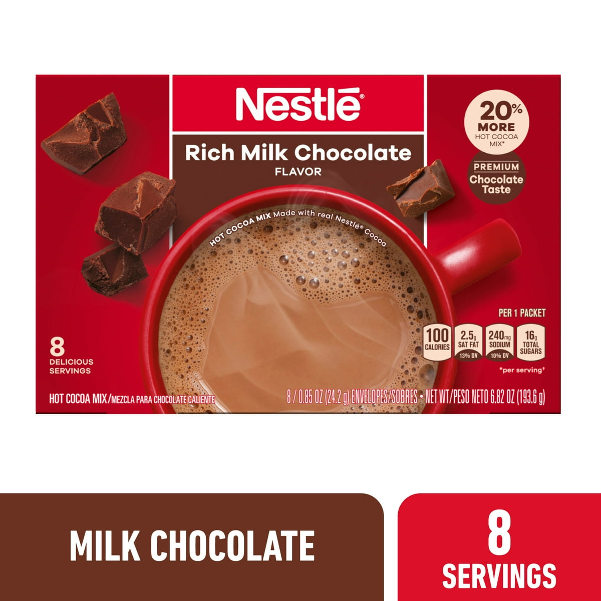 미국직구 Nestle Insant Hot 초콜릿 194g / Nestle Insant Hot Cocoa Rich Milk Chocolate Flavored Mix Powder, 1 1